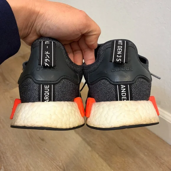 Adidas NMD R1 Black Gray Orange Men’s Size US 11.5 Boost Sneakers Pre-Owned